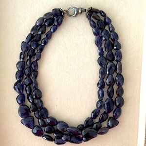 Multi Strand Purple Quartz Stone Necklace